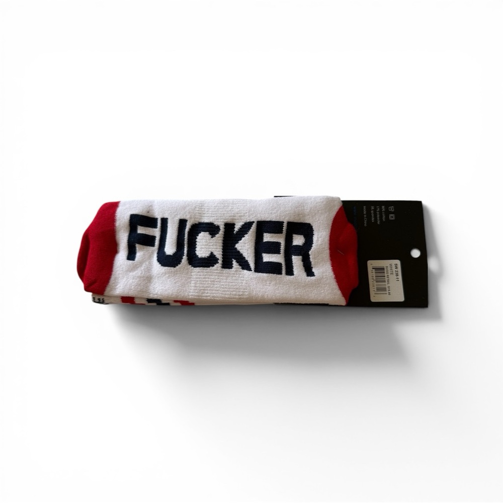 Arthur George White Socks with Red Accent - Picture 2 of 4